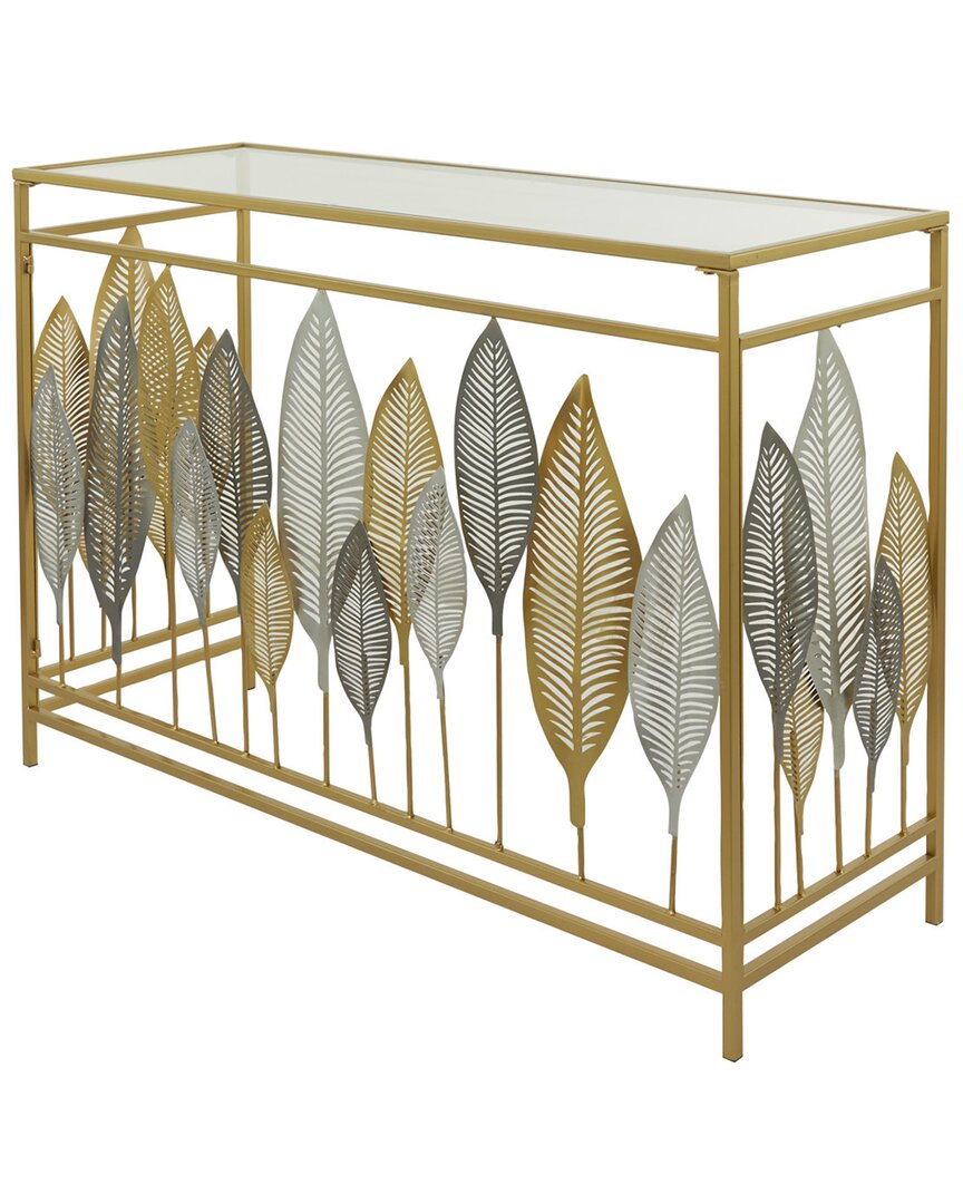 Peyton Lane Gold Metal Contemporary Console Table