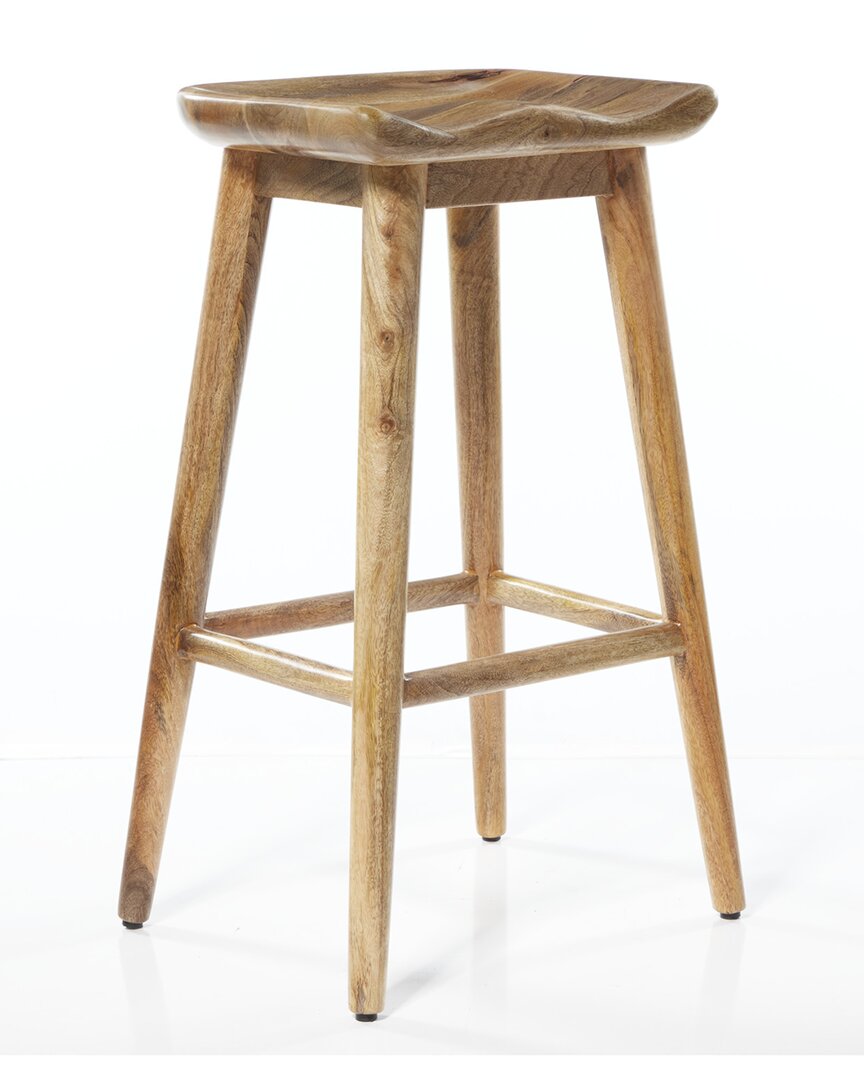 Peyton Lane Brown Wood Contemporary Stool