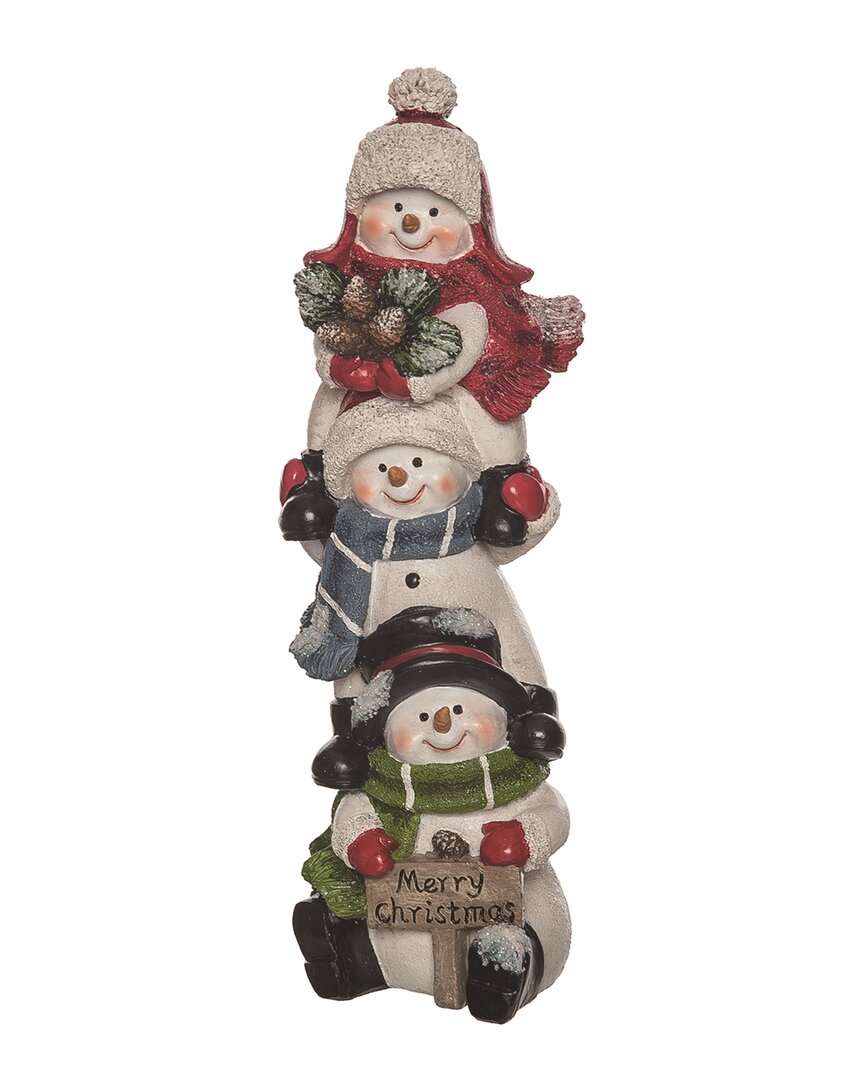 Shop Transpac Resin 11.5in Multicolor Christmas Stacked Snowman Decor