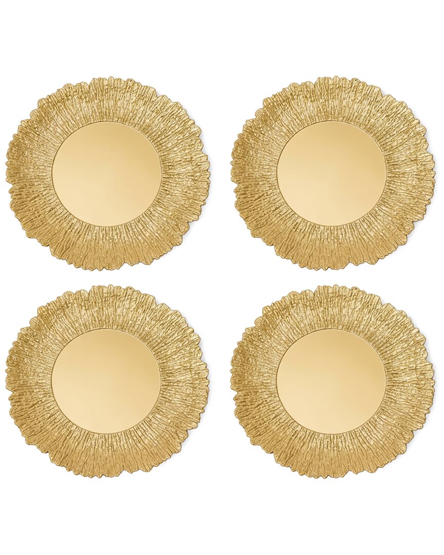 American Atelier Helia Plated Set Of 4 Charger Plates In Gold