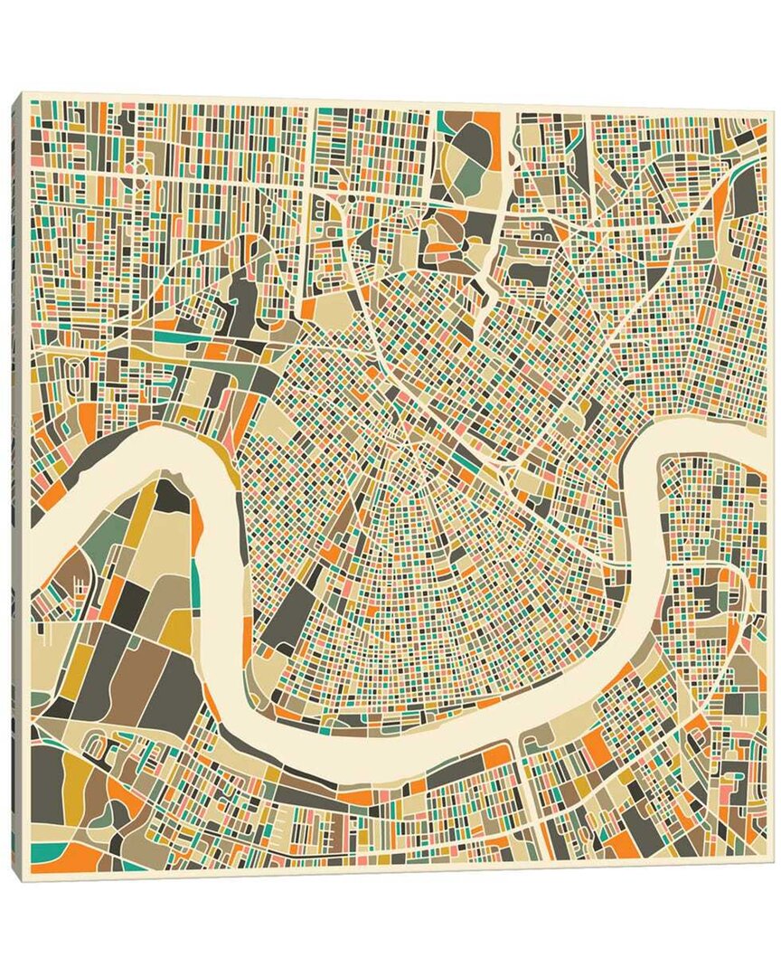 Icanvas Abstract City Map Of New Orleans Canvas Wall Art