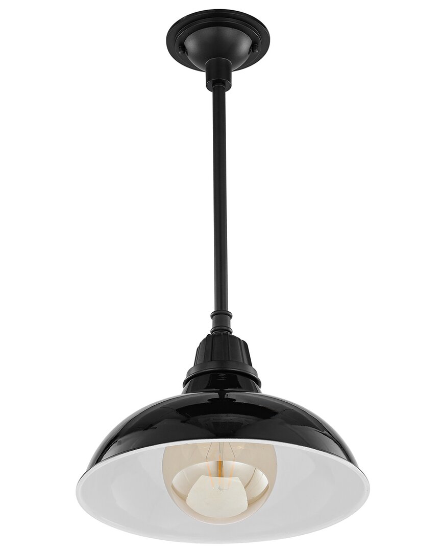 Jonathan Y Jasper Farmhouse Industrial Indoor/outdoor Pendant In Black