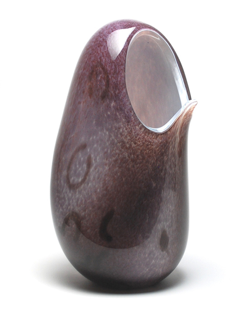 Murano Art Collection European Art Glass Oriel Vase In Purple