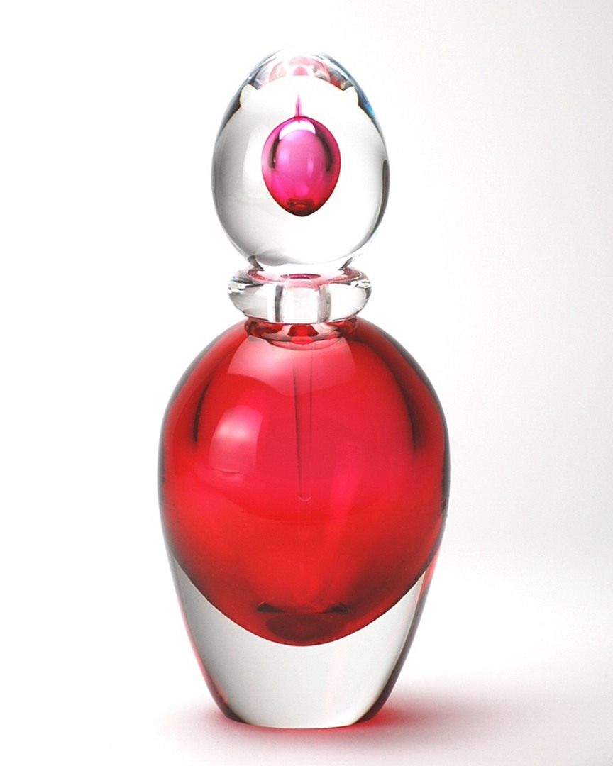 Murano Art Collection Glass Capri Perfume Bottle In Red