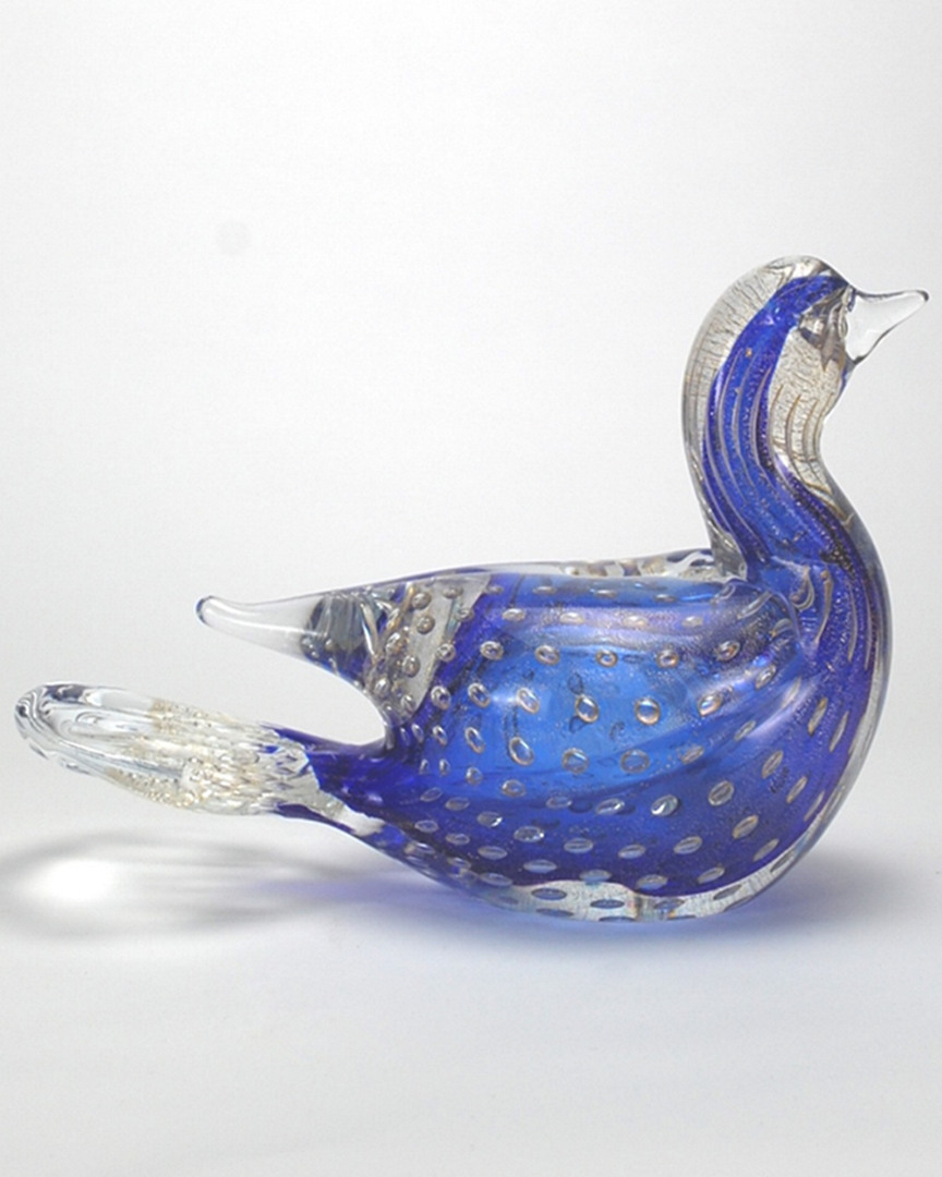 Murano Art Collection Mila Brown Prestigue  Glass  Bird In Blue