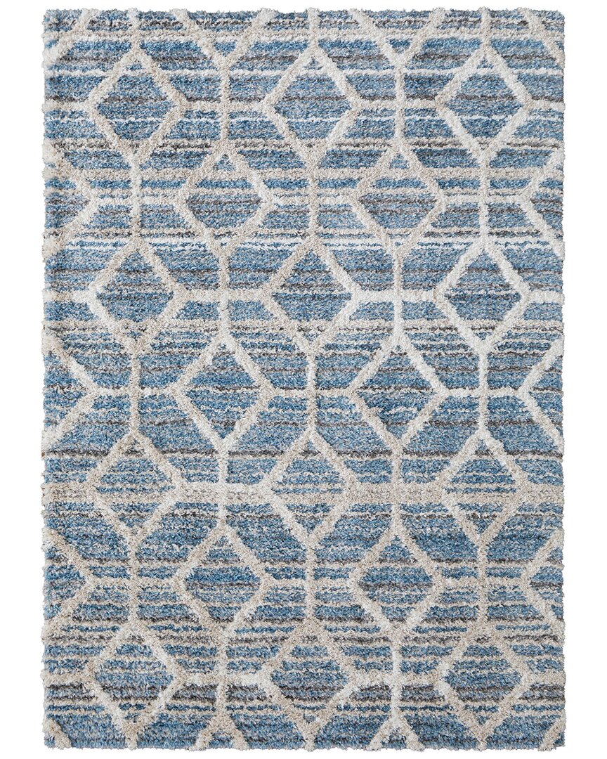 Weave & Wander Caide Transitional Diamond Accent Rug In Blue