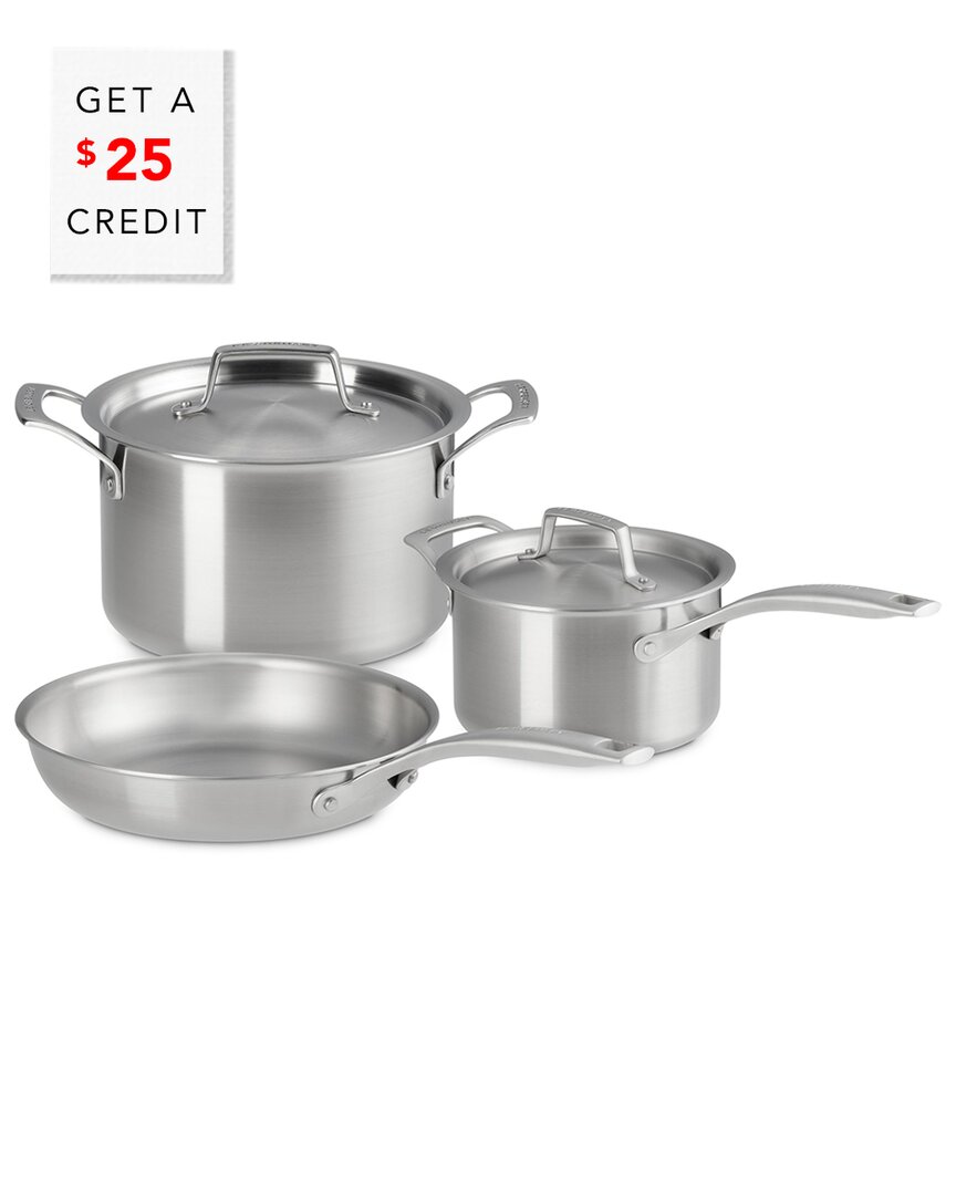 Le Creuset Essential Stainless Steel 5pc Cookware Set With $25 Credit