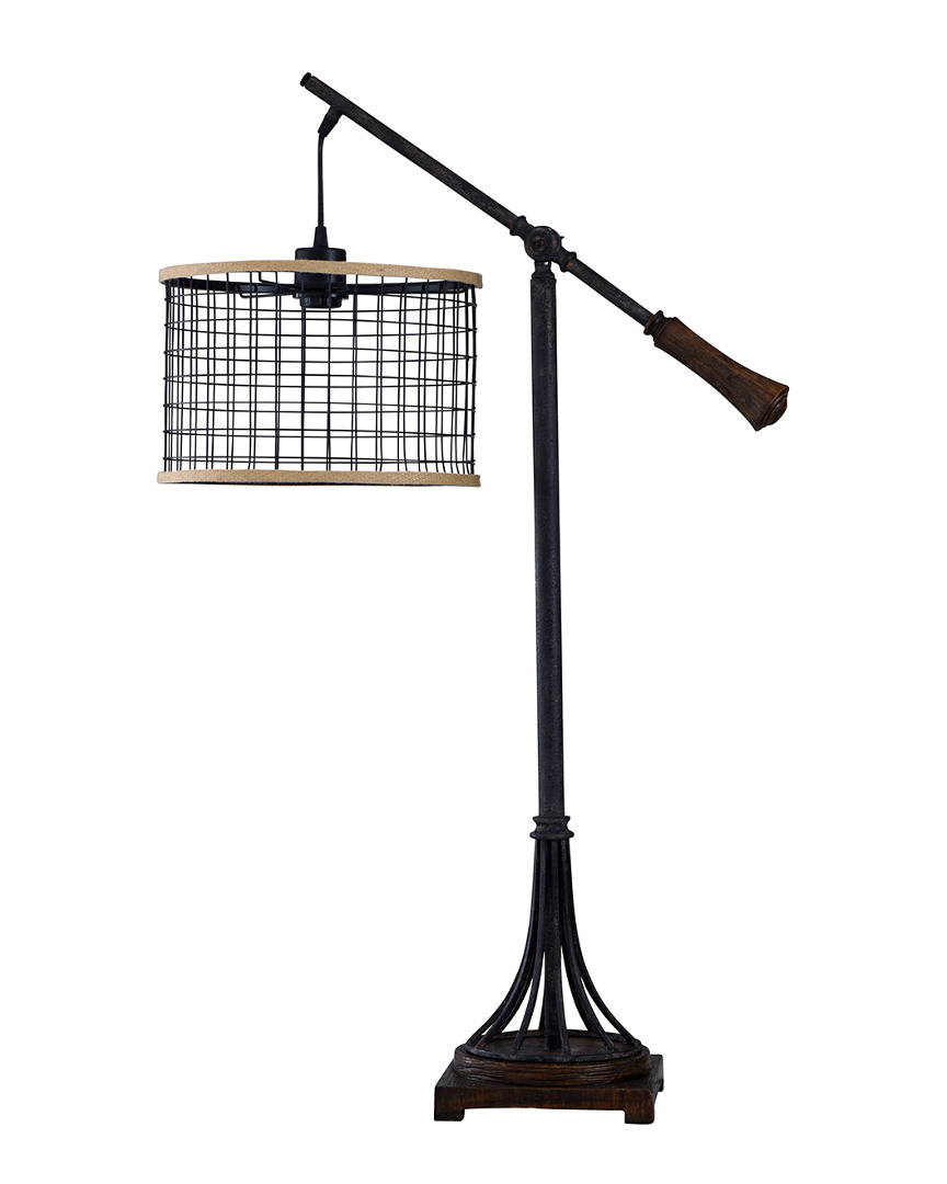 Stylecraft 39in Textured Bronze Armed Table Lamp