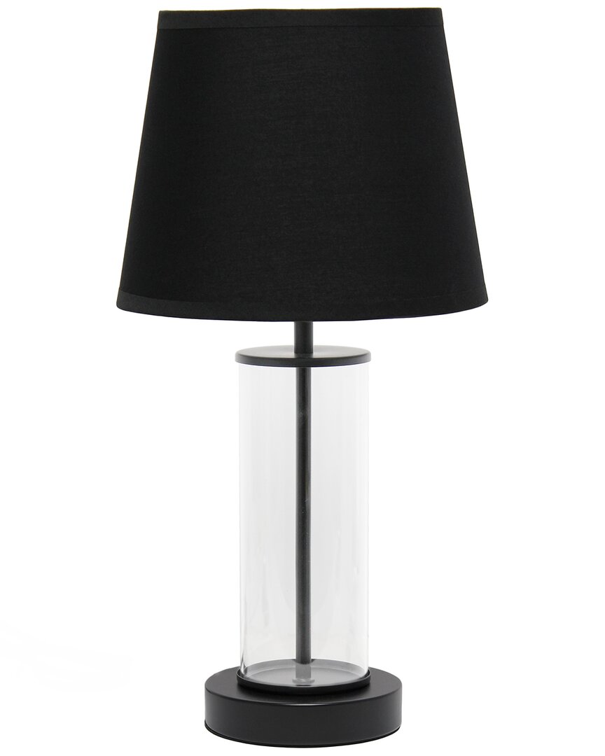 Shop Lalia Home Laila Home Encased Metal And Clear Glass Table Lamp In Black
