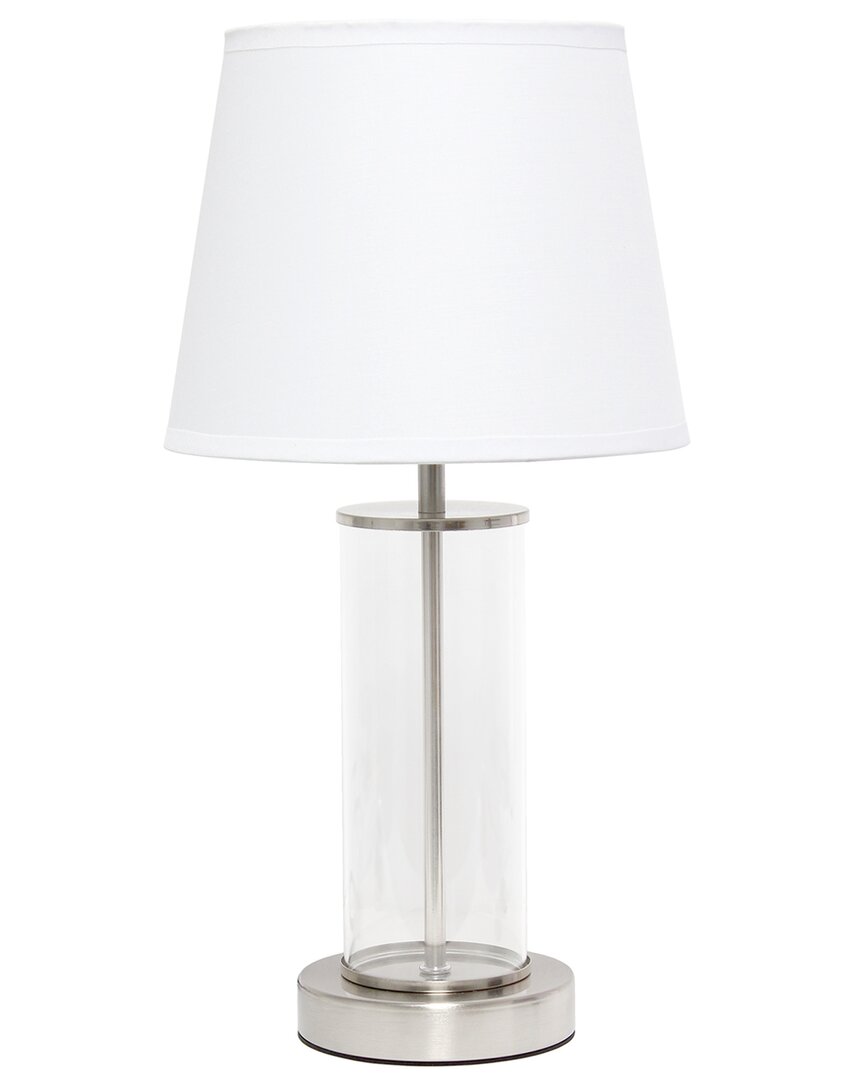 Shop Lalia Home Encased Metal And Clear Glass Table Lamp In Brown