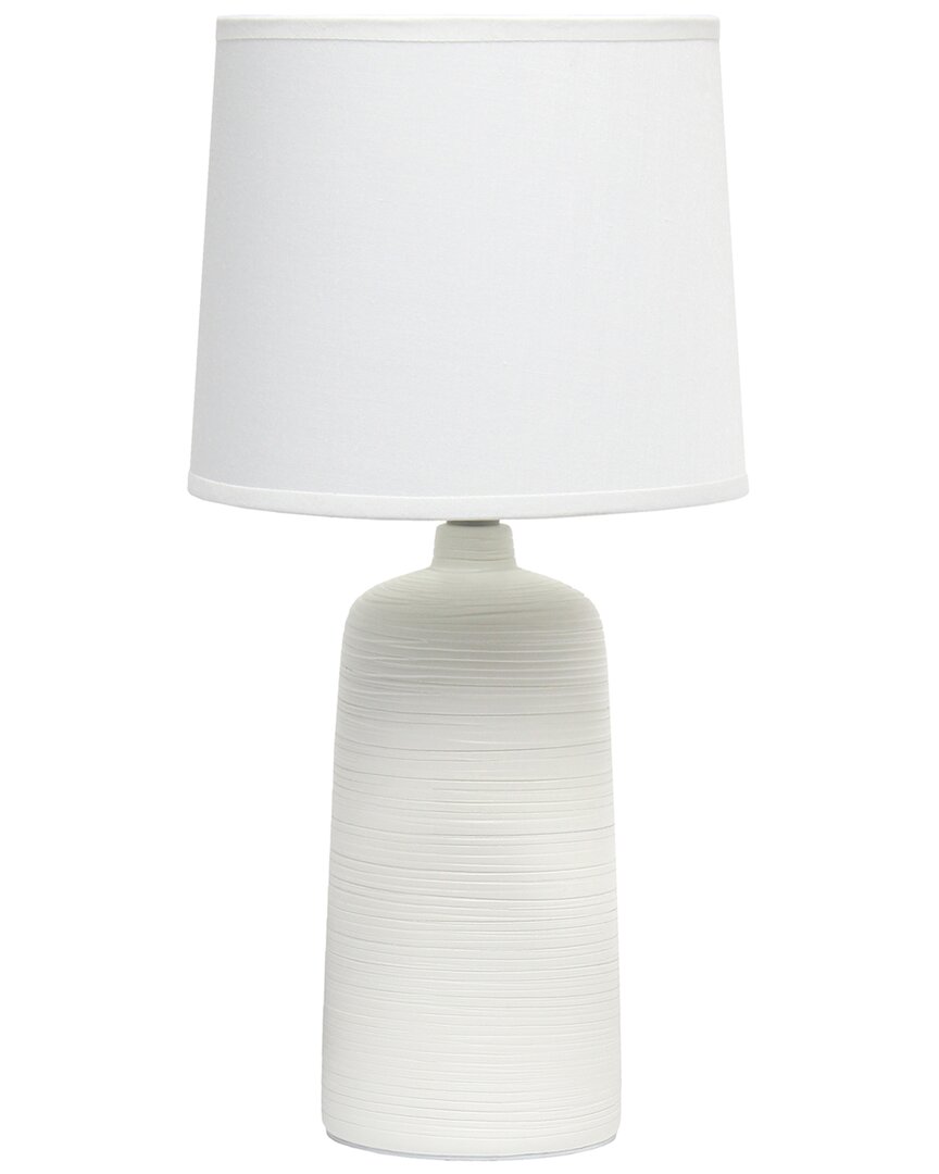 Lalia Home Laila Home Textured Linear Ceramic Table Lamp In Off-white