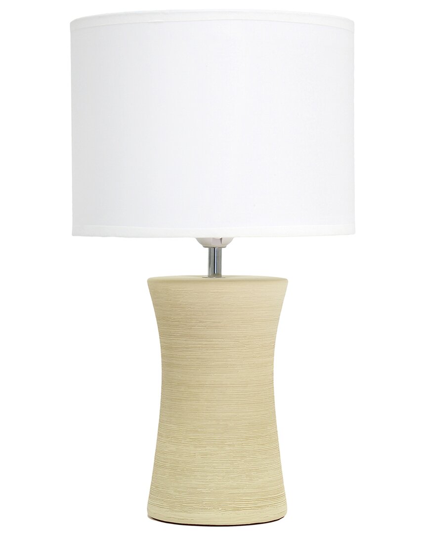 Lalia Home Laila Home Ceramic Hourglass Table Lamp In Beige