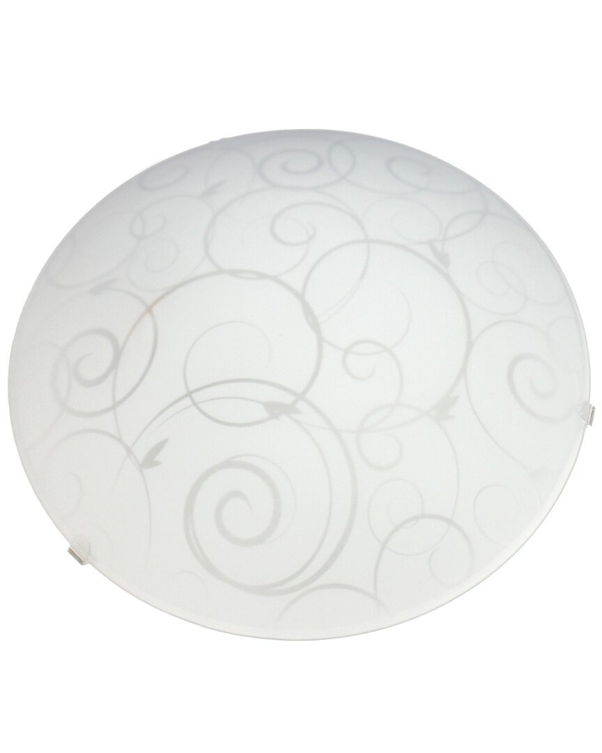 Lalia Home Laila Home Round Flushmount Ceiling-light With Scroll Swirl Design In White