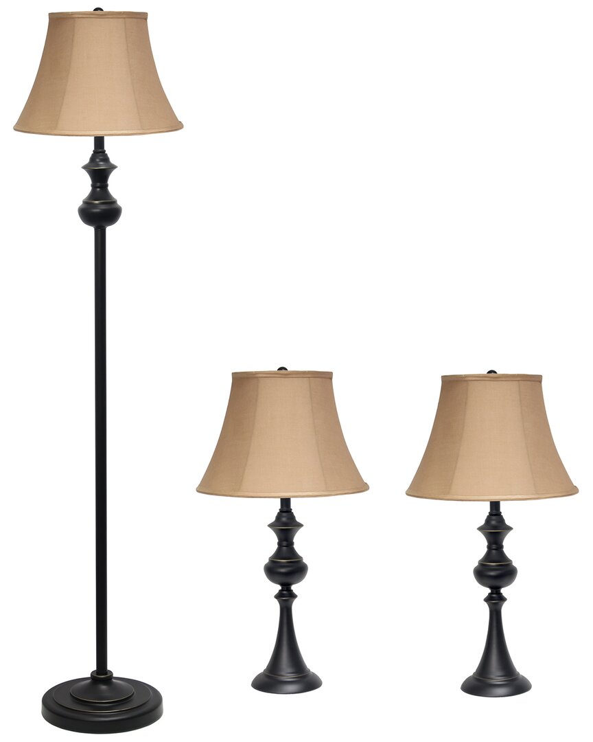 Lalia Home Laila Home Traditionally Crafted 3-pack Lamp Set In Grey