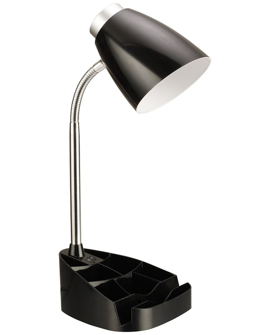 Lalia Home Laila Home Gooseneck Organizer Desk Lamp With Ipad Tablet Stand Book Holder In Black
