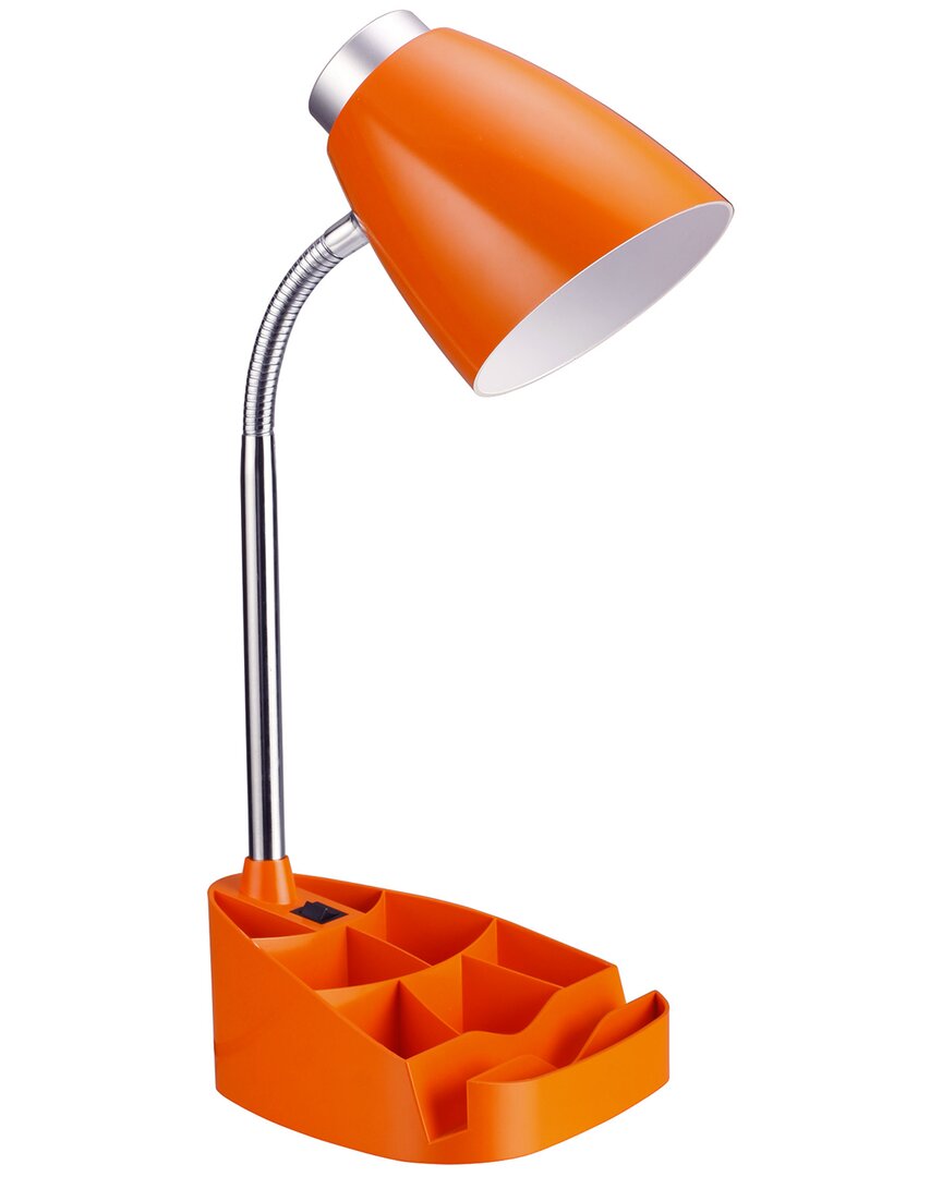 Shop Lalia Home Laila Home Gooseneck Organizer Desk Lamp With Ipad Tablet Stand Book Holder In Orange