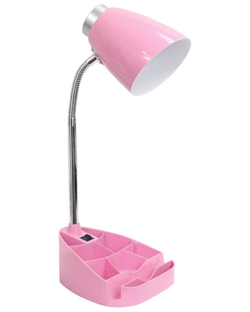 Lalia Home Laila Home Gooseneck Organizer Desk Lamp With Ipad Tablet Stand Book Holder In Pink