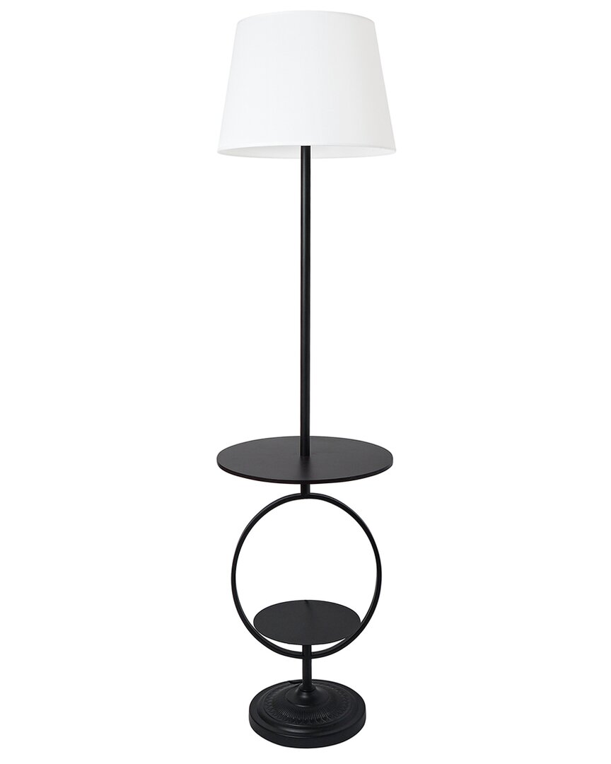 Lalia Home Laila Home Bedside Nightstand End Table Dual Shelf Decorative Floor Lamp In Black