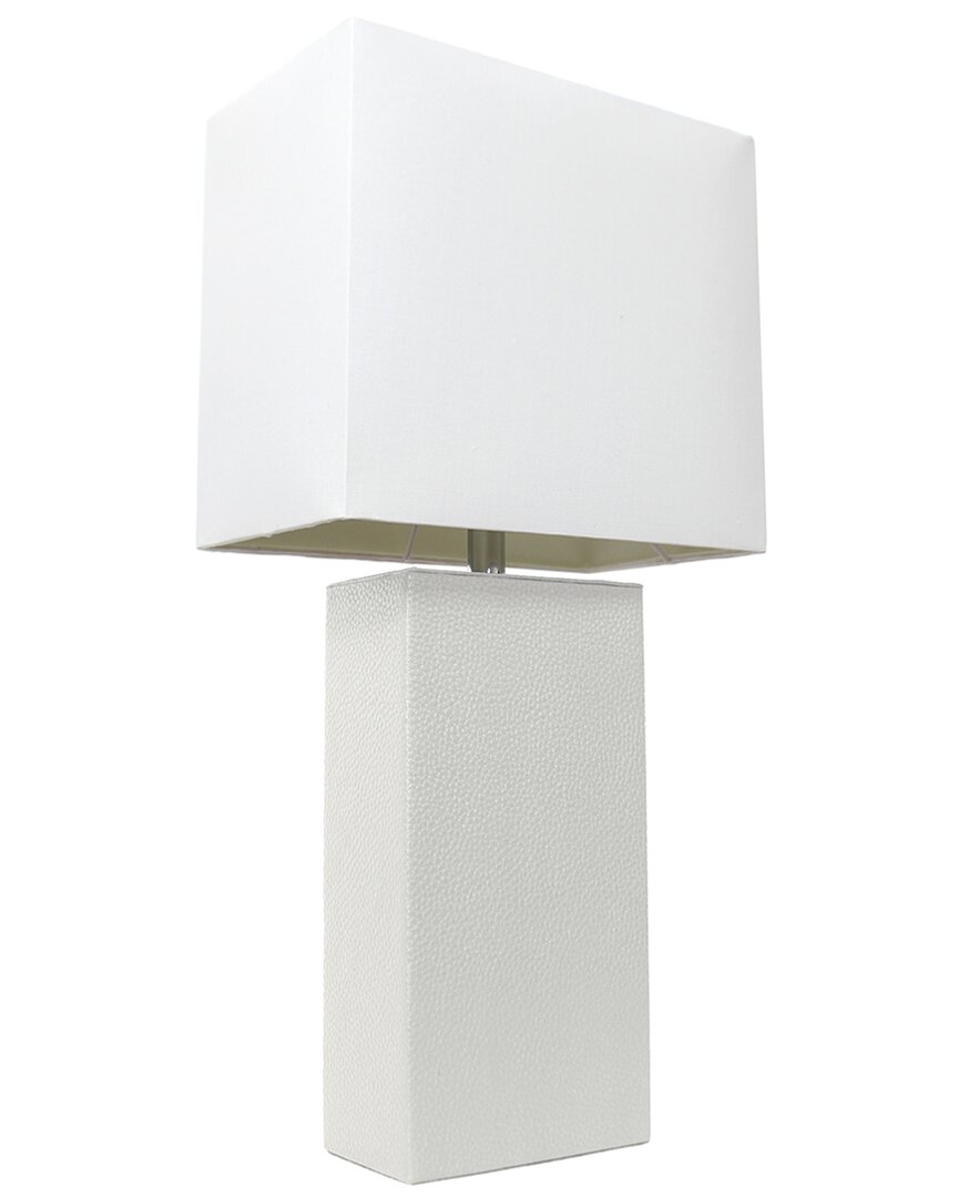 Lalia Home Laila Home Modern Leather Table Lamp With White Fabric Shade