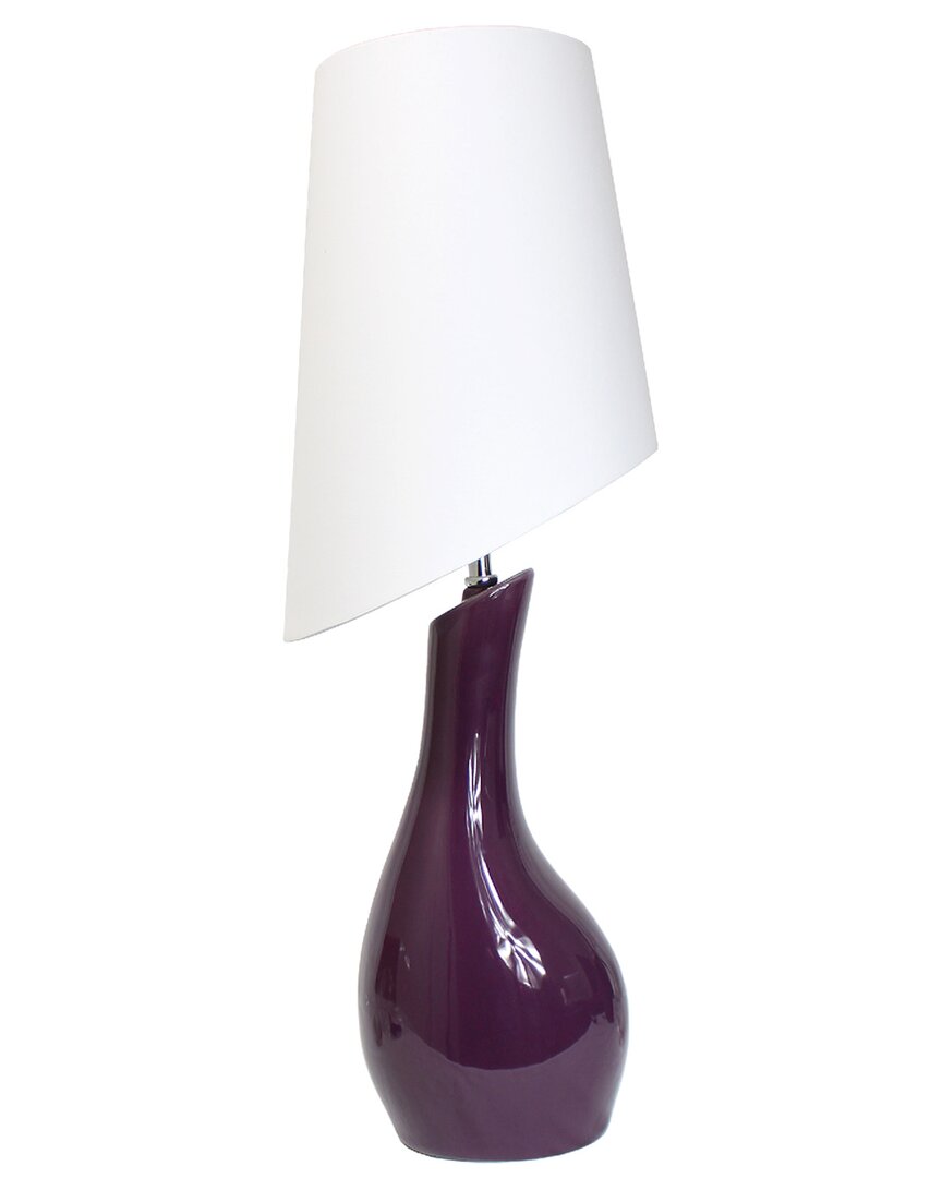 Lalia Home Laila Home Curved Purple Ceramic Table Lamp With Asymmetrical White Shade