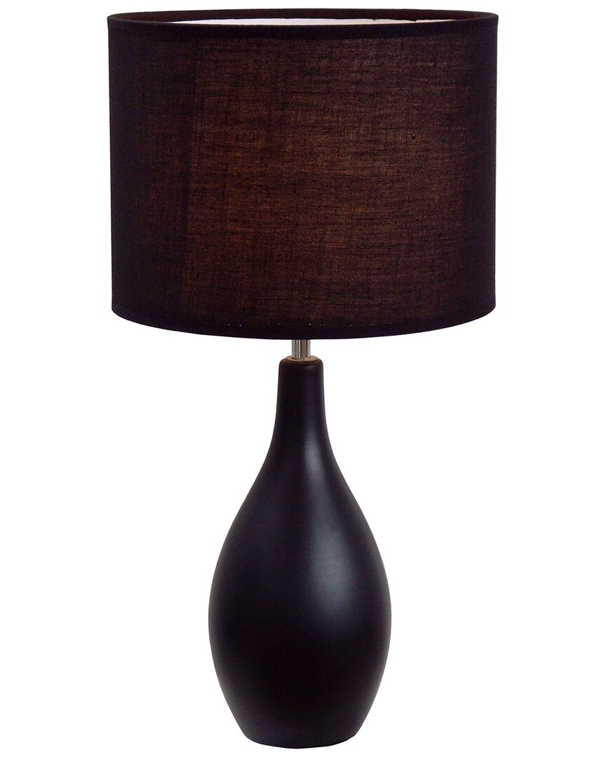 Lalia Home Laila Home Oval Bowling Pin Base Ceramic Table Lamp In Black