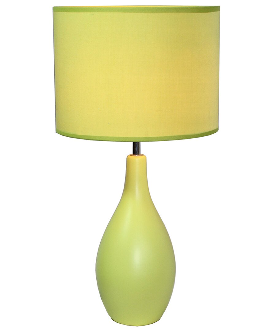 Lalia Home Laila Home Oval Bowling Pin Base Ceramic Table Lamp In Green