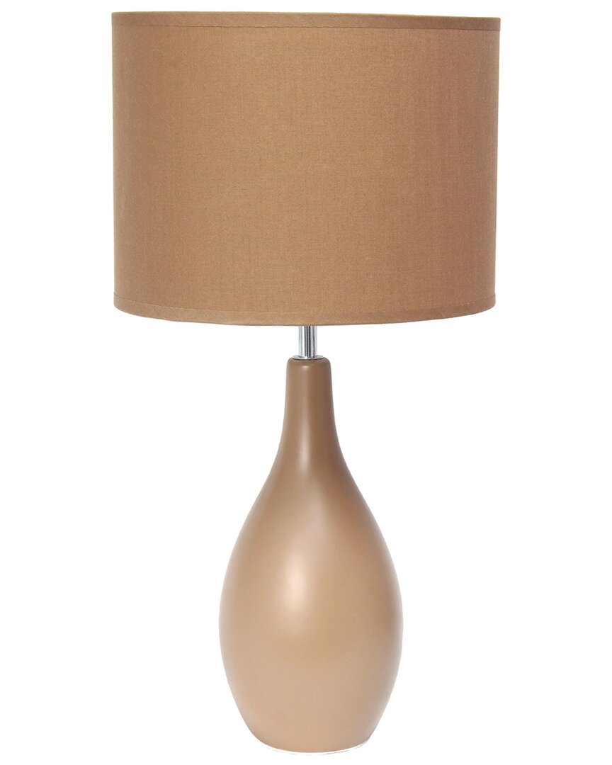 Lalia Home Laila Home Oval Bowling Pin Base Ceramic Table Lamp In Brown