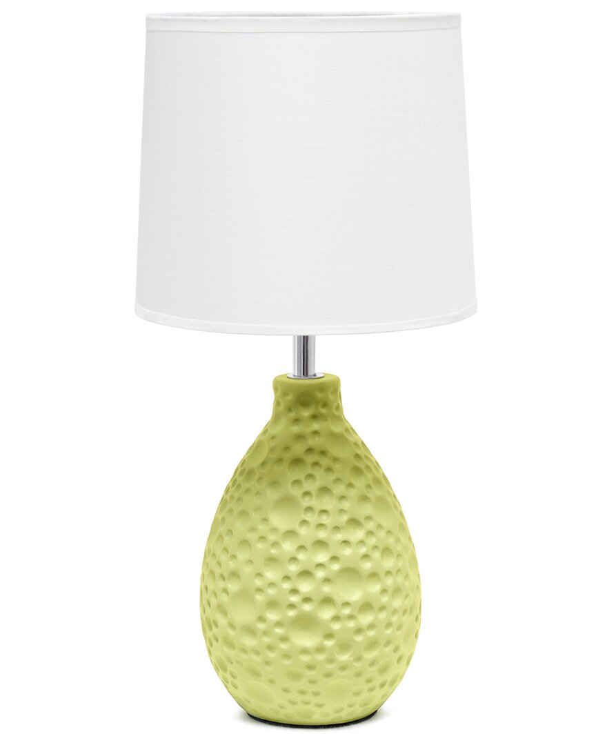 Lalia Home Laila Home Textured Stucco Ceramic Oval Table Lamp In Green