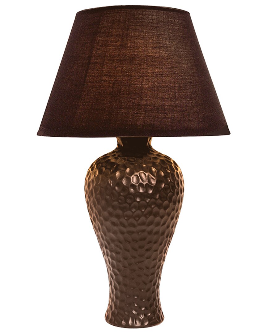 Lalia Home Laila Home Textured Stucco Curvy Ceramic Table Lamp In Brown