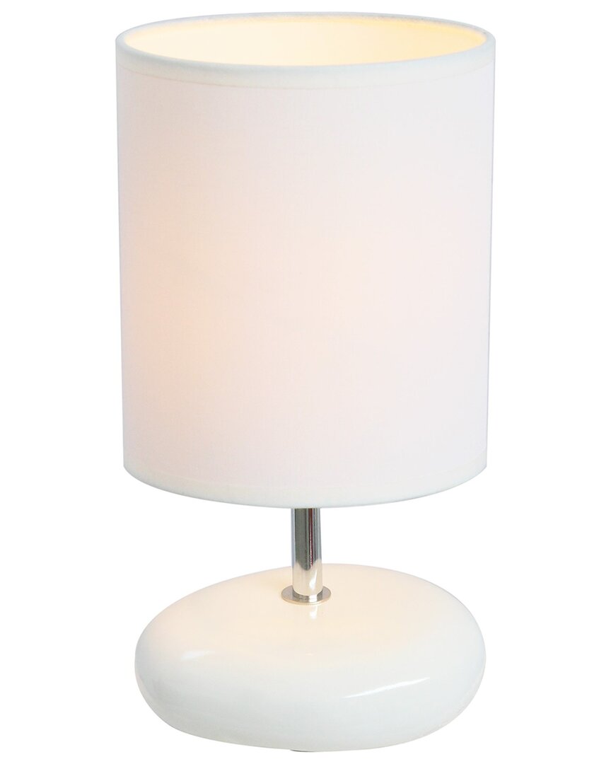 Lalia Home Laila Home Stonies Small Stone Look Table Bedside Lamp In White
