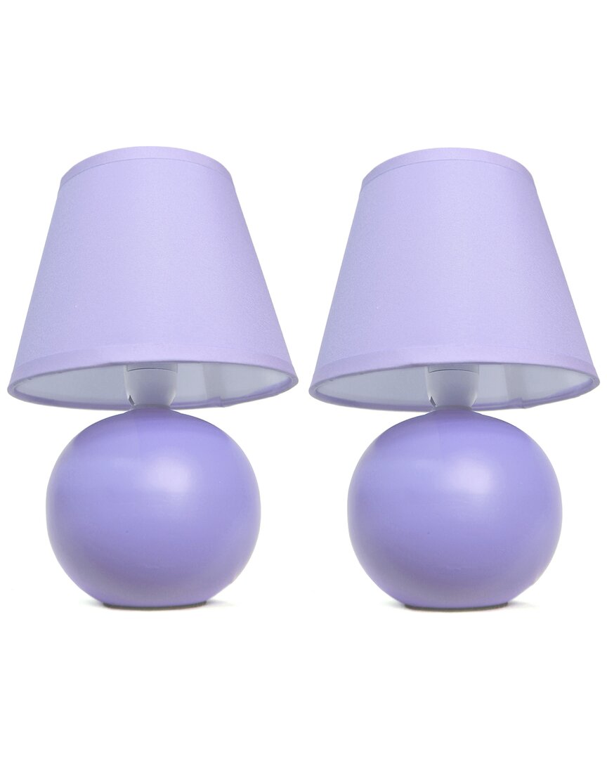 Lalia Home Laila Home Mini Ceramic Globe Table Lamp 2pk Set In Purple