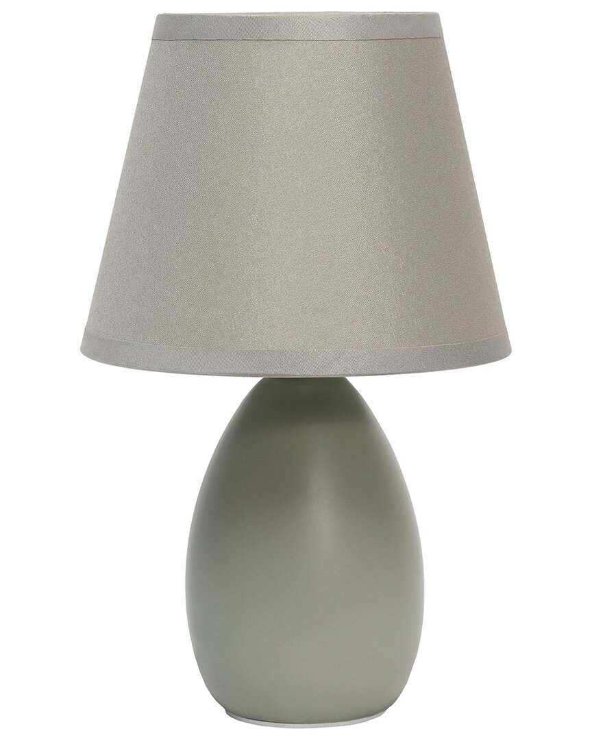 Lalia Home Laila Home Mini Egg Oval Ceramic Table Lamp In Gray