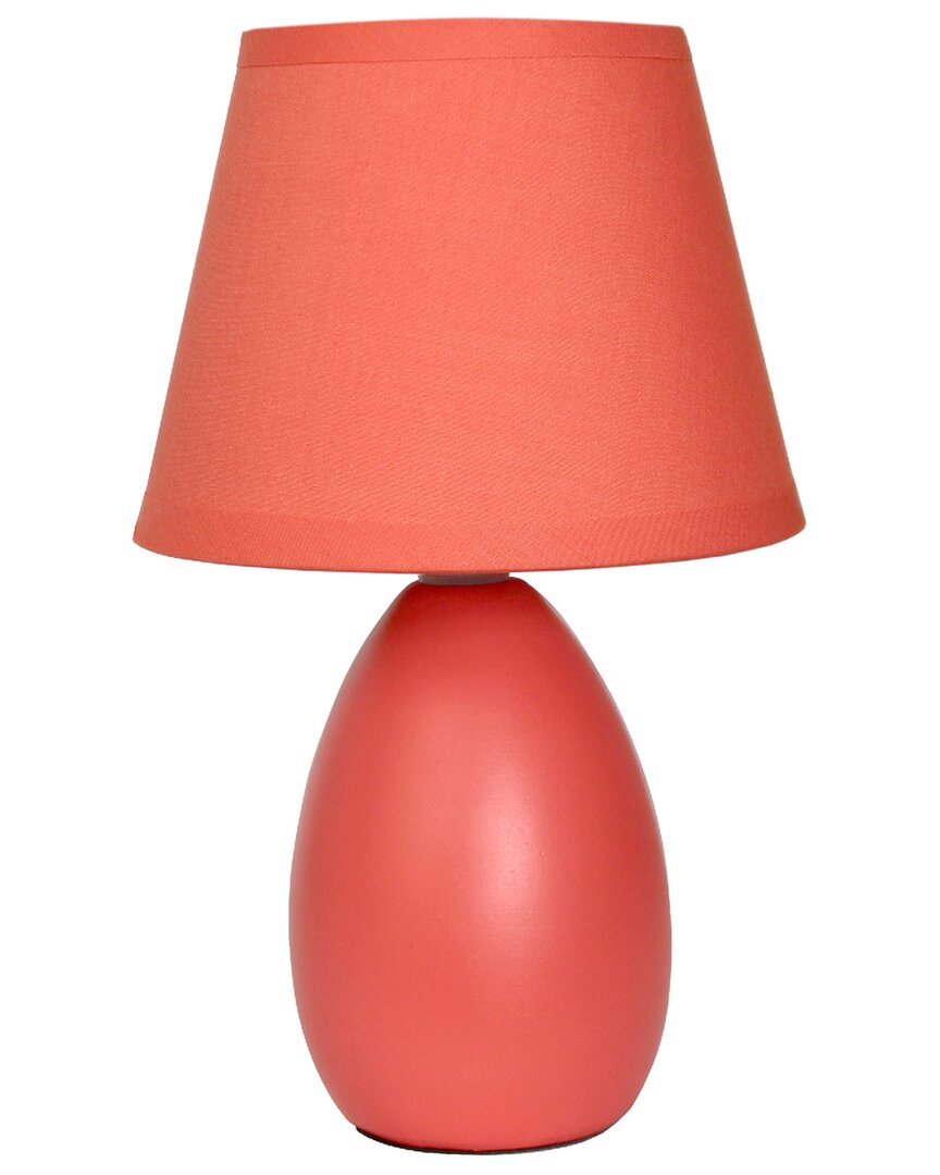 Lalia Home Laila Home Mini Egg Oval Ceramic Table Lamp In Orange