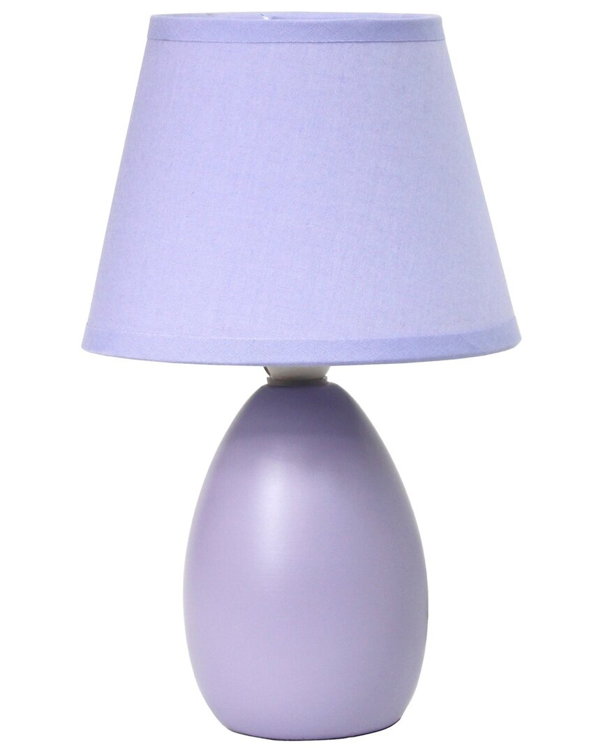 Lalia Home Laila Home Mini Egg Oval Ceramic Table Lamp In Purple