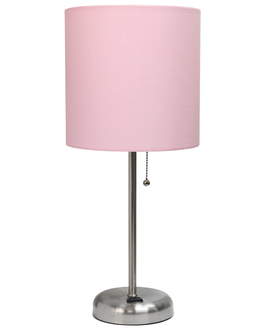 LALIA HOME LALIA HOME STICK LAMP WITH CHARGING OUTLET AND FABRIC SHADE