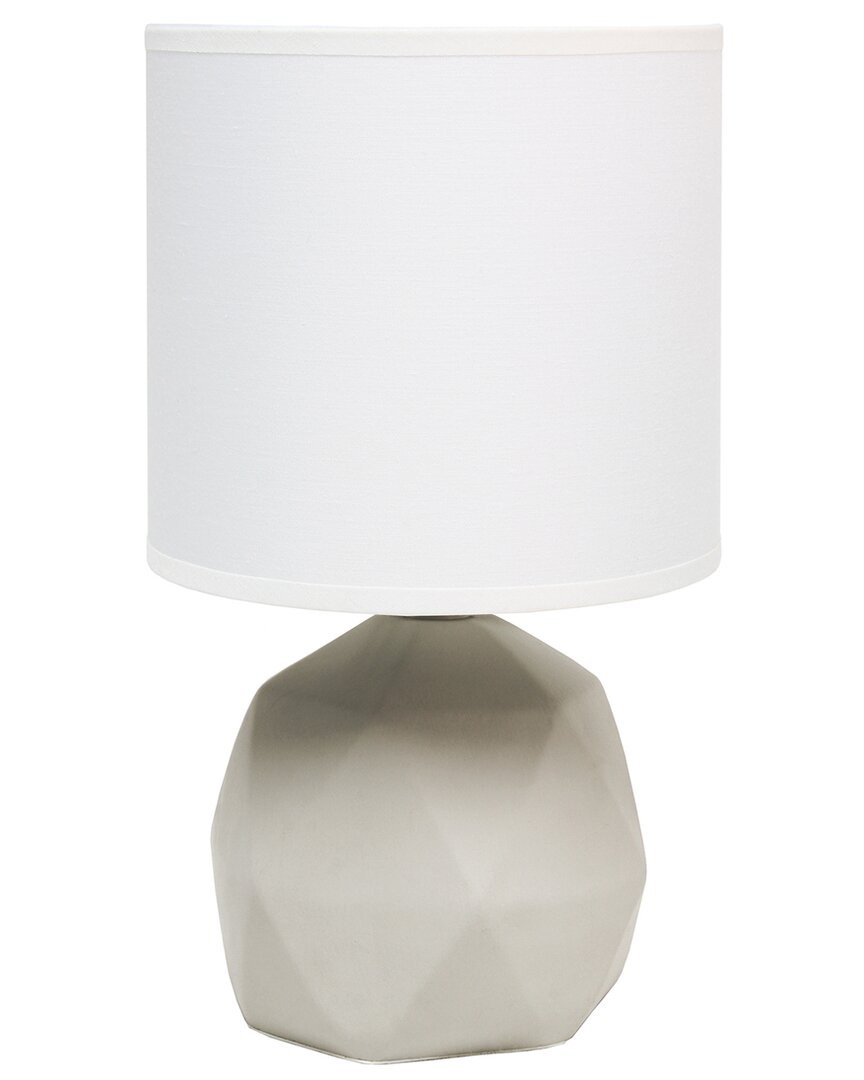 Lalia Home Laila Home Geometric Concrete Lamp In White