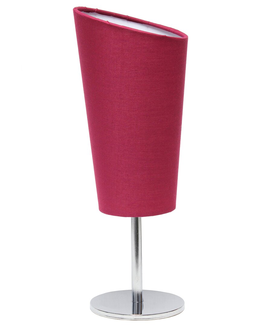 Lalia Home Laila Home Mini Chrome Table Lamp With Angled Fabric Shade In Pink