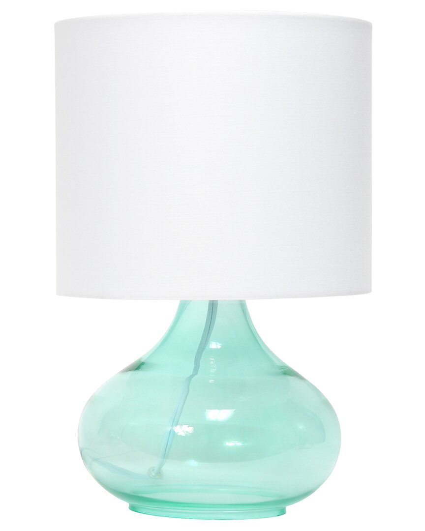 Lalia Home Laila Home Glass Raindrop Table Lamp With Fabric Shade In Aqua