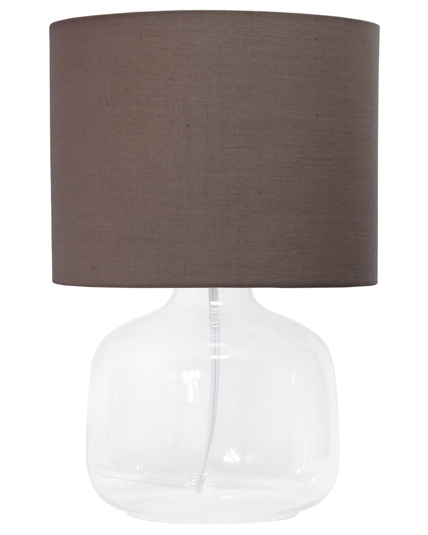 Lalia Home Laila Home Glass Table Lamp With Fabric Shade In Clear