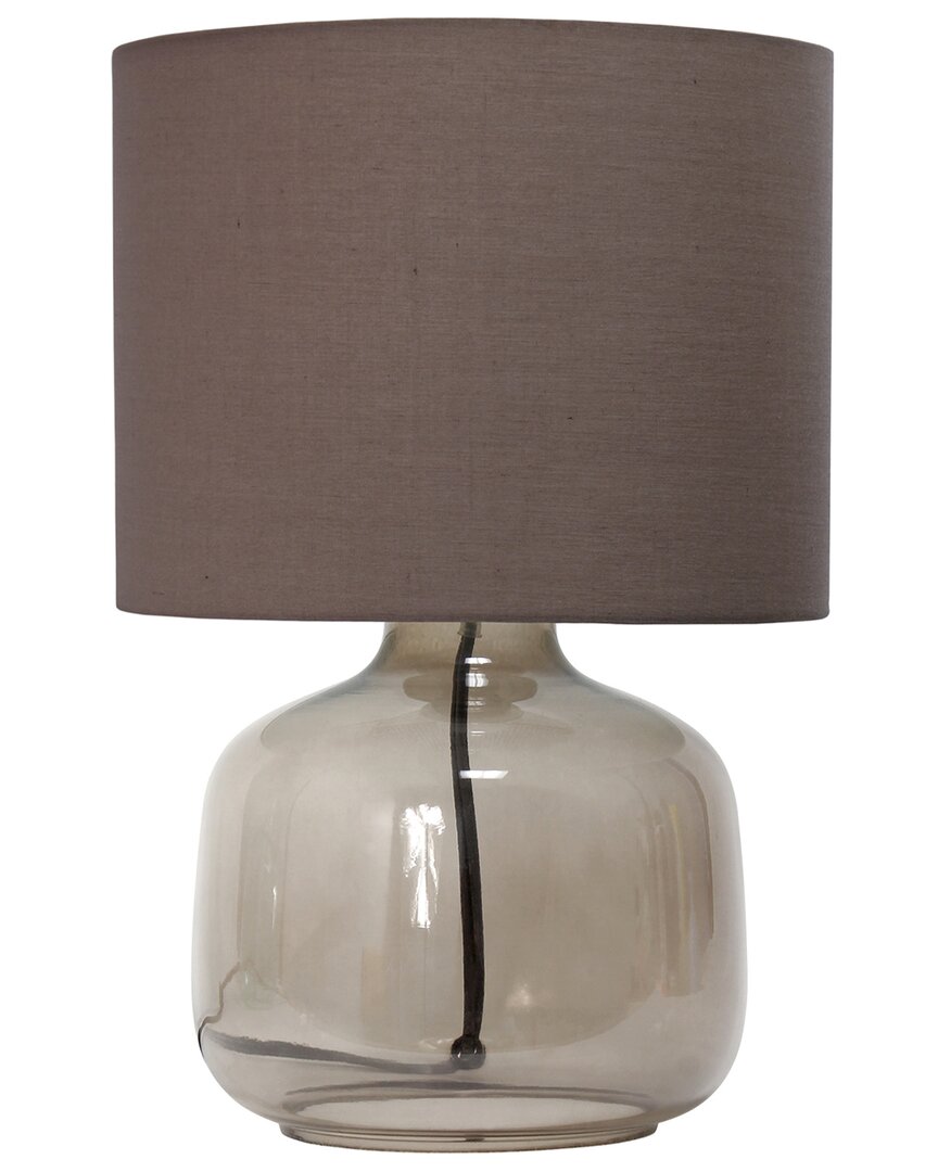 Lalia Home Laila Home Glass Table Lamp With Fabric Shade In Smoke