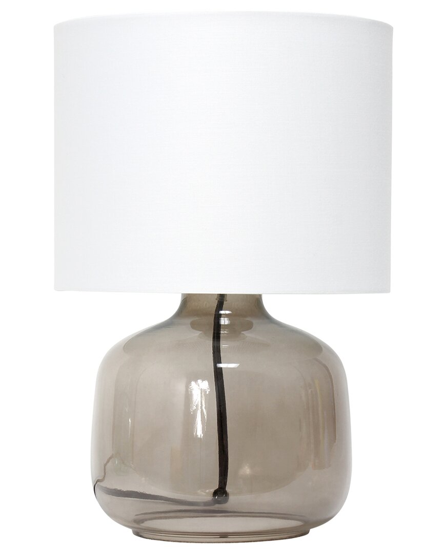 Lalia Home Laila Home Glass Table Lamp With Fabric Shade In Smoke