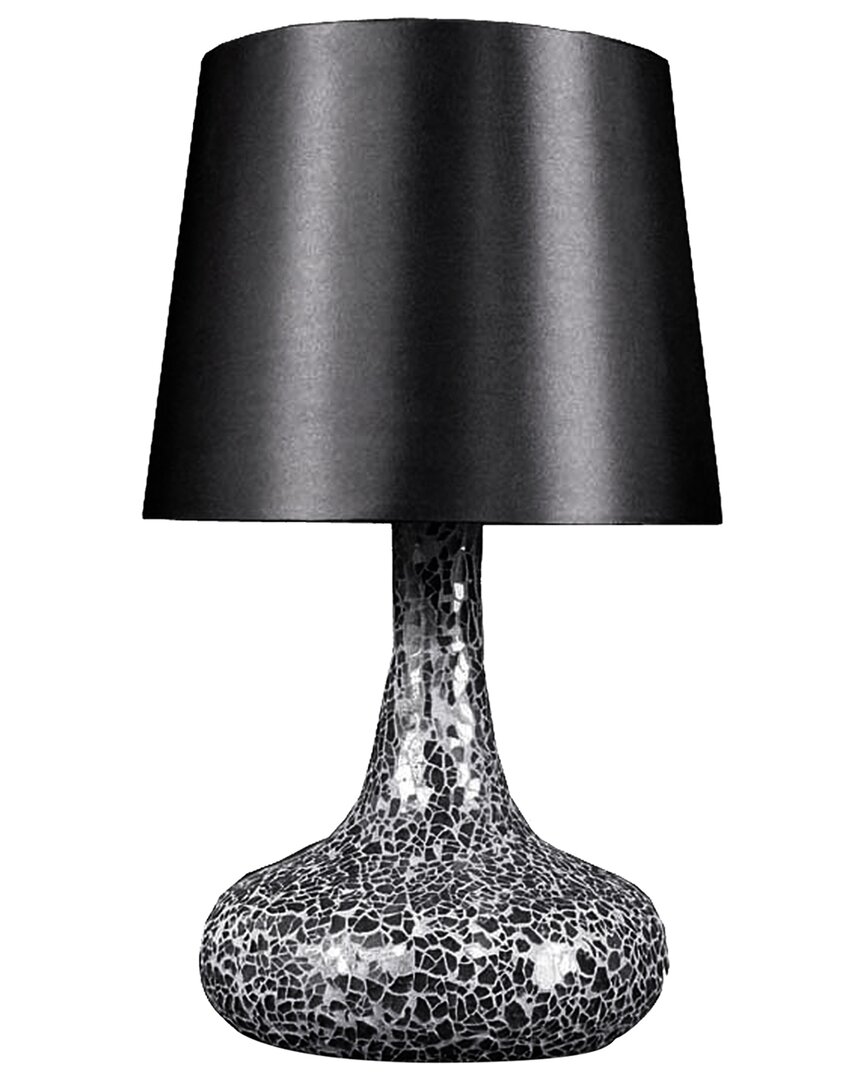 Lalia Home Laila Home Mosaic Tiled Glass Genie Table Lamp With Fabric Shade In Black