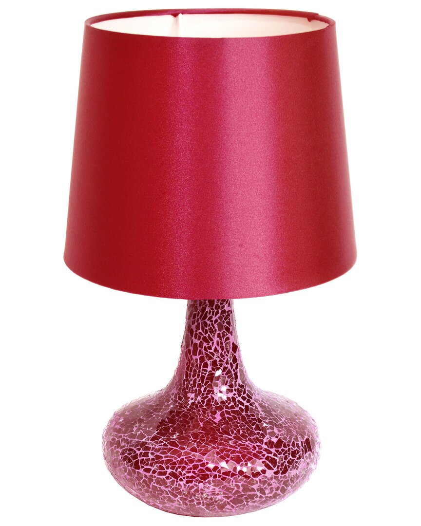 Lalia Home Laila Home Mosaic Tiled Glass Genie Table Lamp With Fabric Shade In Red
