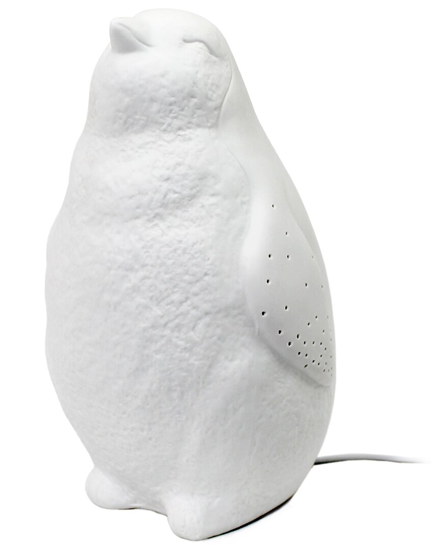 Lalia Home Laila Home Porcelain Arctic Penguin Shaped Table Lamp In White