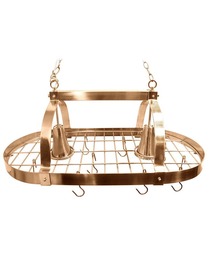 Lalia Home Laila Home 2-light Kitchen Pot Rack With Downlights In Copper