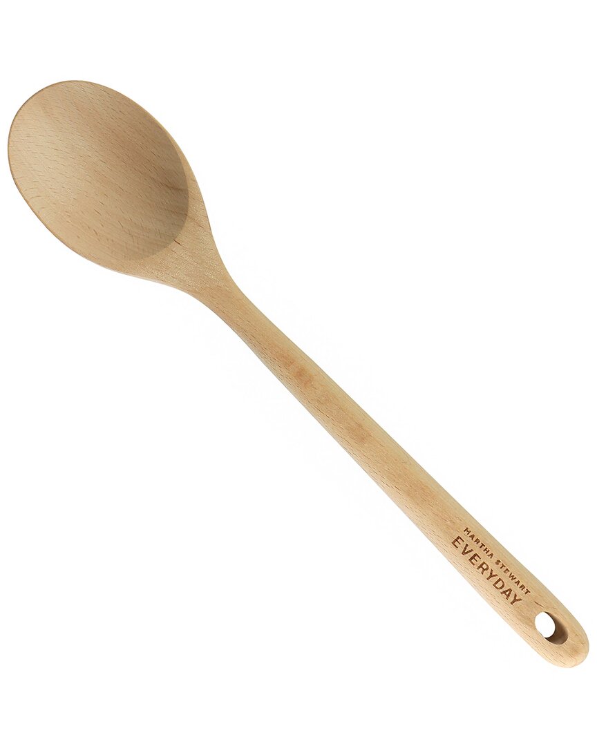 Martha Stewart Everyday Beech Wood Cooking Utensil Spoon In Brown