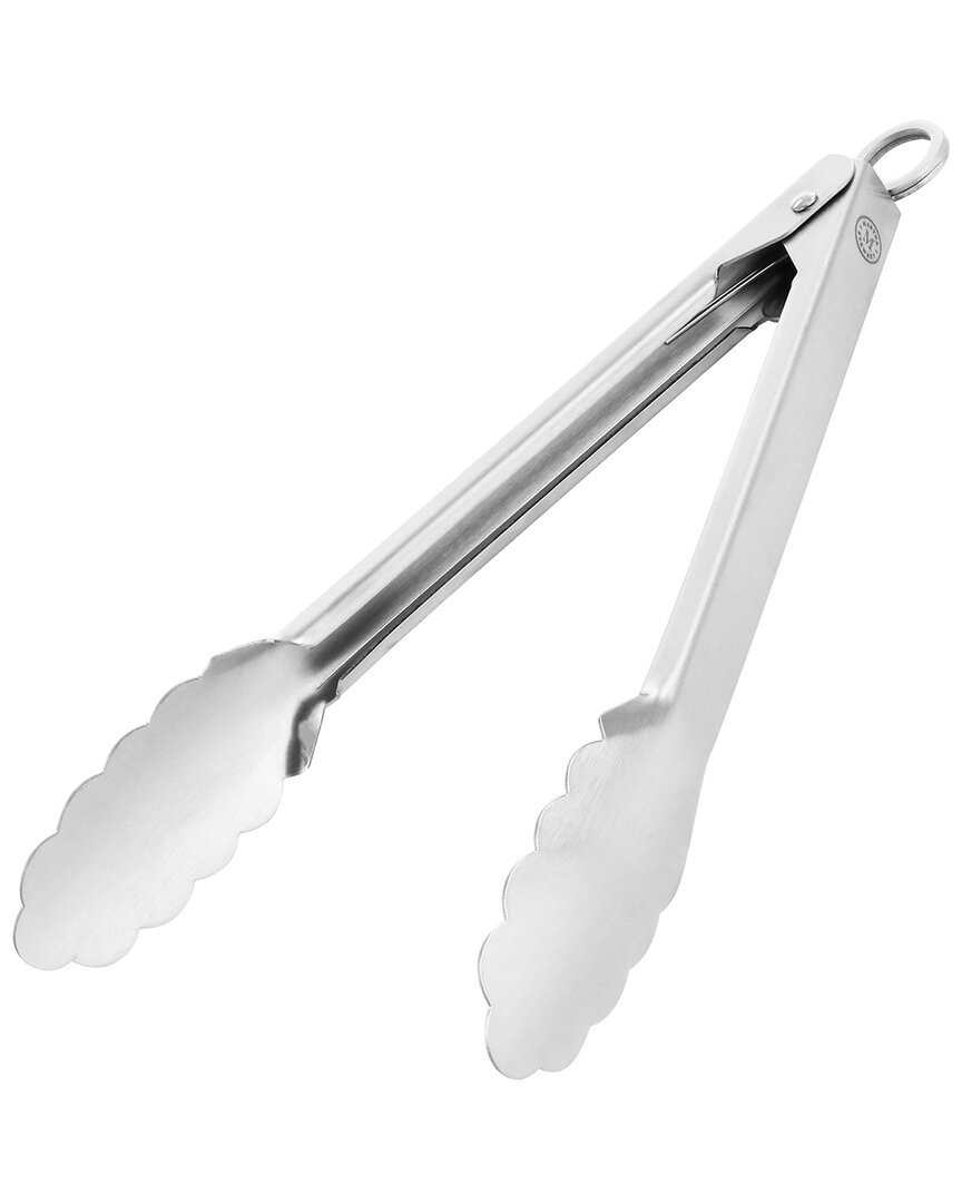 Martha Stewart Stainless Steel Easy-lock Standard Kitchen Tongs In Silver