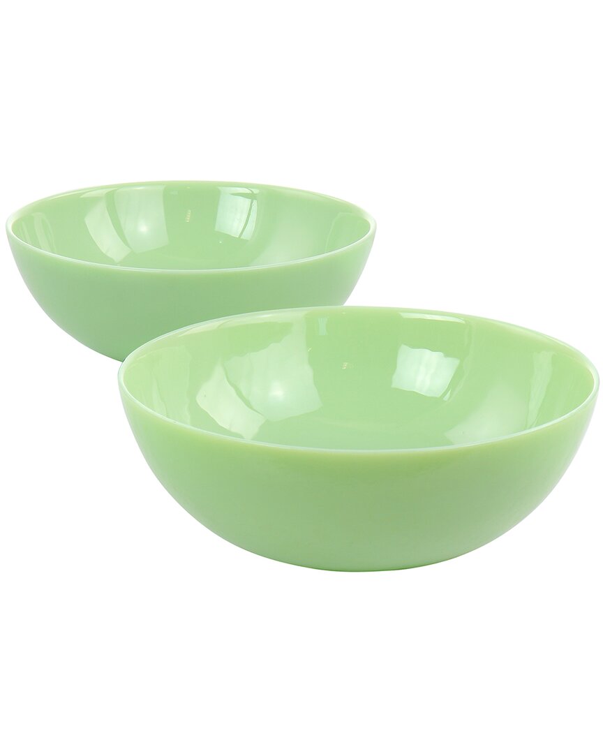 Shop Martha Stewart 2pc 8in Jadeite Glass Serving Bowl Set In Green