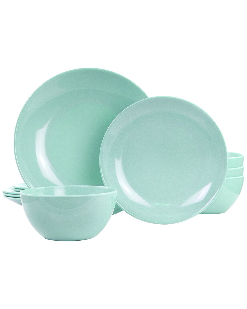 Martha Stewart 12pc Melamine Dinnerware Set In Blue