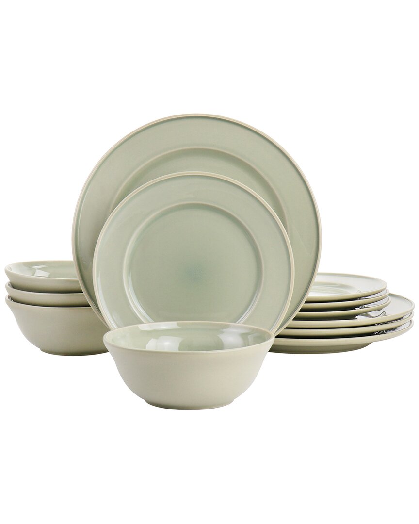 MARTHA STEWART MARTHA STEWART 12PC REACTIVE GLAZE CERAMIC DINNERWARE SET